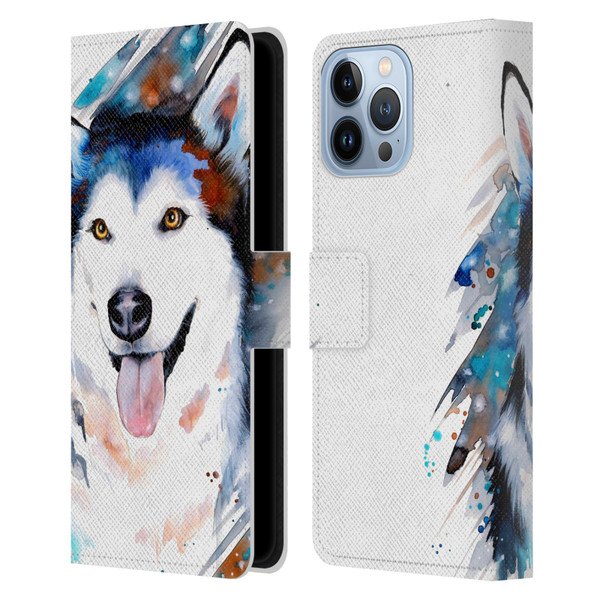 Pixie Cold Animals Husky Leather Book Wallet Case Cover For Apple iPhone 13 Pro Max