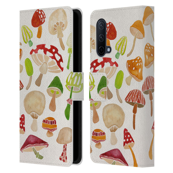 Cat Coquillette Nature Mushrooms Leather Book Wallet Case Cover For OnePlus Nord CE 5G