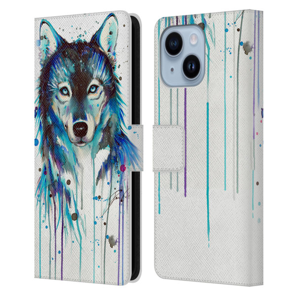 Pixie Cold Animals Ice Wolf Leather Book Wallet Case Cover For Apple iPhone 14 Plus