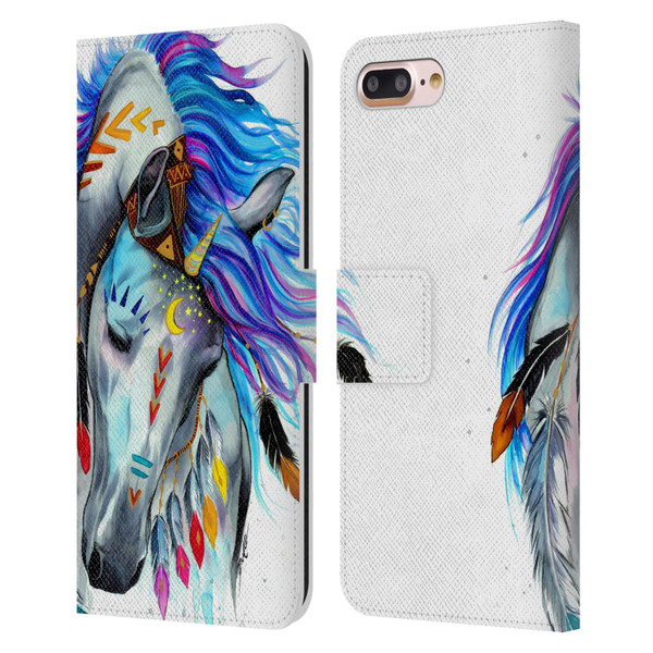 Pixie Cold Animals Spirit Leather Book Wallet Case Cover For Apple iPhone 7 Plus / iPhone 8 Plus