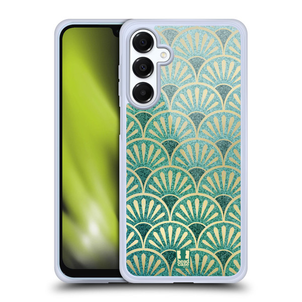 Head Case Designs Textured Art Deco Patterns Feathers Soft Gel Case for Samsung Galaxy A16 5G & MagSafe