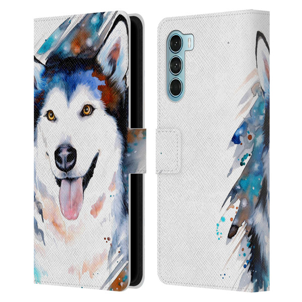 Pixie Cold Animals Husky Leather Book Wallet Case Cover For Motorola Edge S30 / Moto G200 5G