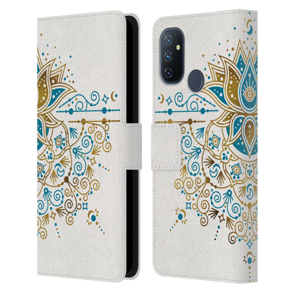 Cat Coquillette Patterns 6 Lotus Bloom Mandala 4 Leather Book Wallet Case Cover For OnePlus Nord N100
