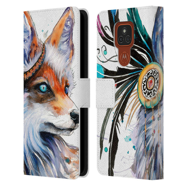 Pixie Cold Animals Fox Leather Book Wallet Case Cover For Motorola Moto E7 Plus