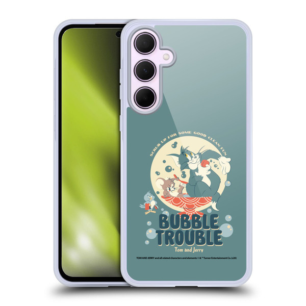 Tom and Jerry Retro Bubble Trouble Soft Gel Case for Samsung Galaxy A35 5G