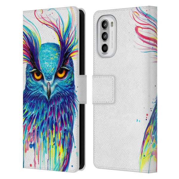 Pixie Cold Animals Into The Blue Leather Book Wallet Case Cover For Motorola Moto G52