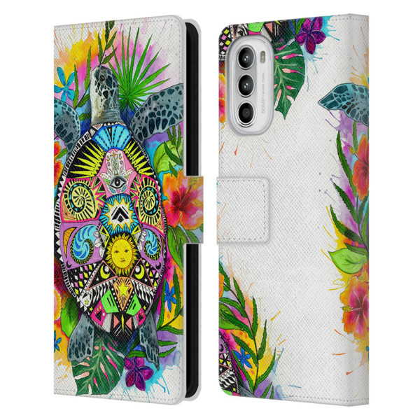 Pixie Cold Animals Turtle Life Leather Book Wallet Case Cover For Motorola Moto G52