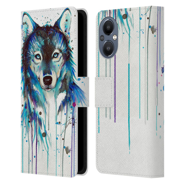 Pixie Cold Animals Ice Wolf Leather Book Wallet Case Cover For OnePlus Nord N20 5G