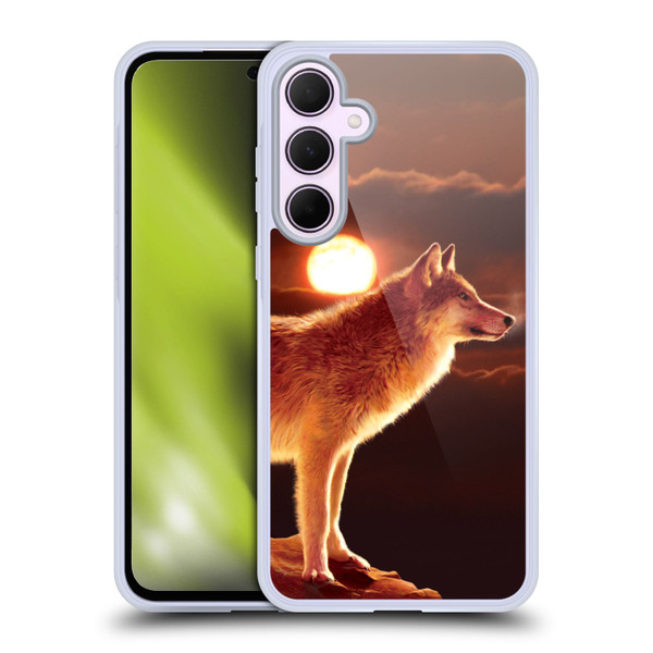 Vincent Hie Animals Sunset Wolf Soft Gel Case for Samsung Galaxy A35 5G
