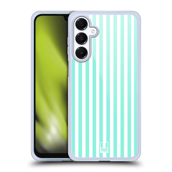 Head Case Designs Vertical Stripes Mint Soft Gel Case for Samsung Galaxy A16 5G & MagSafe