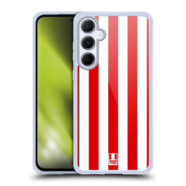 Head Case Designs Vertical Stripes Cherry Red Soft Gel Case for Samsung Galaxy A55 5G