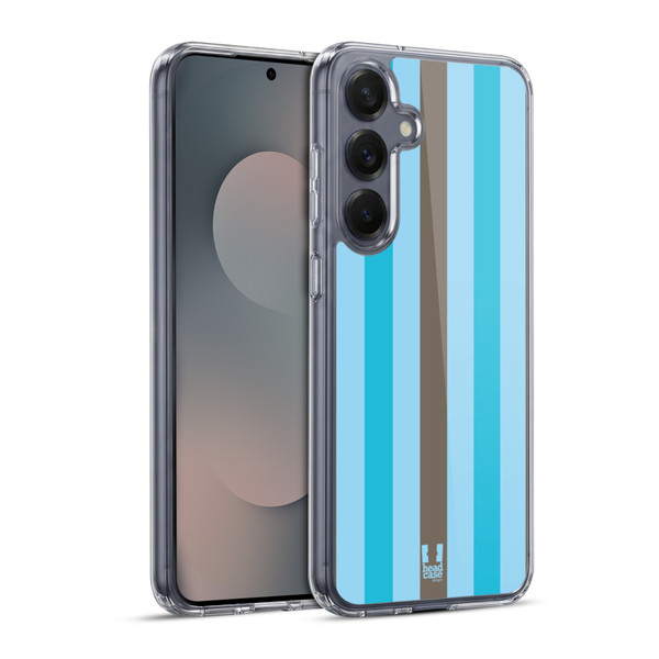 Head Case Designs Vertical Stripes Choco Bubblegum Soft Gel Case for Samsung Galaxy S25+ & MagSafe