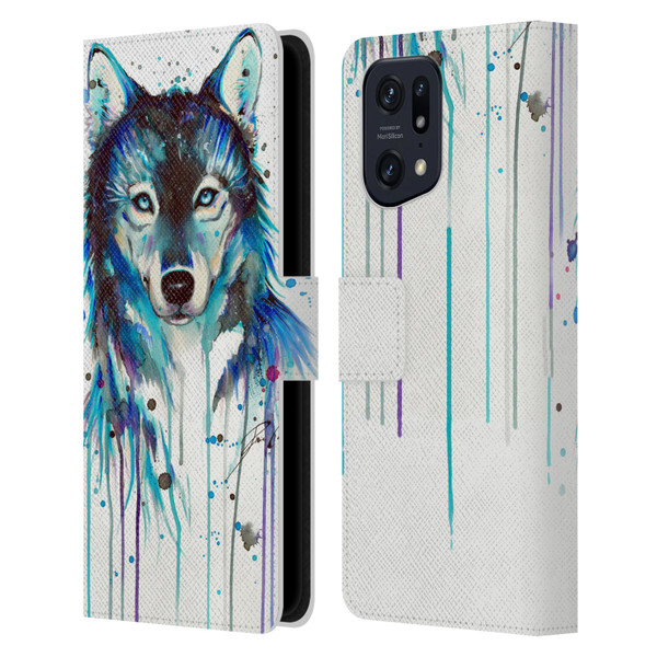 Pixie Cold Animals Ice Wolf Leather Book Wallet Case Cover For OPPO Find X5