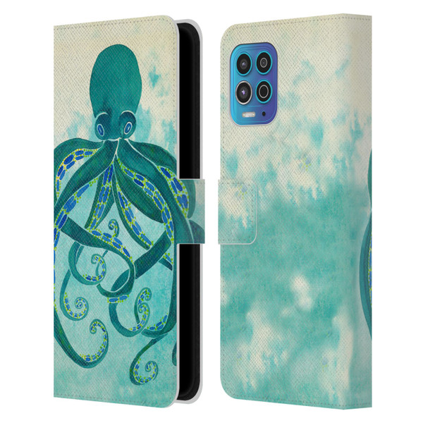Cat Coquillette Sea Octopus Leather Book Wallet Case Cover For Motorola Moto G100