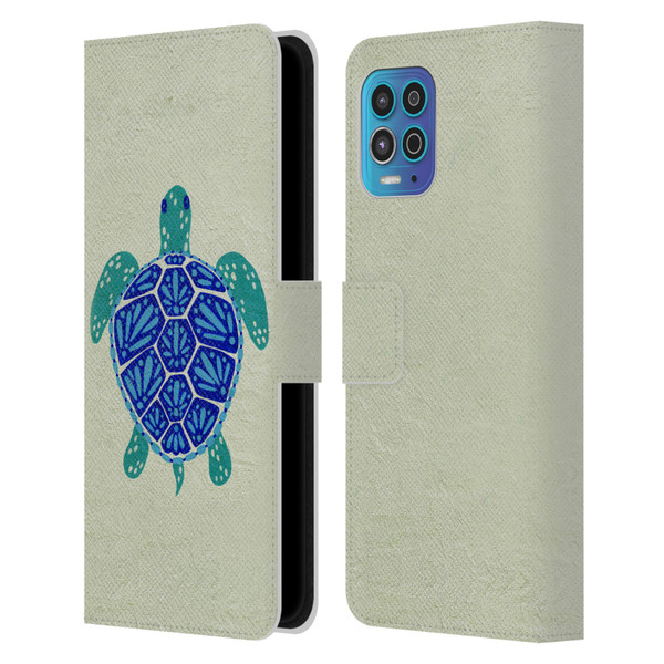 Cat Coquillette Sea Turtle Blue Leather Book Wallet Case Cover For Motorola Moto G100