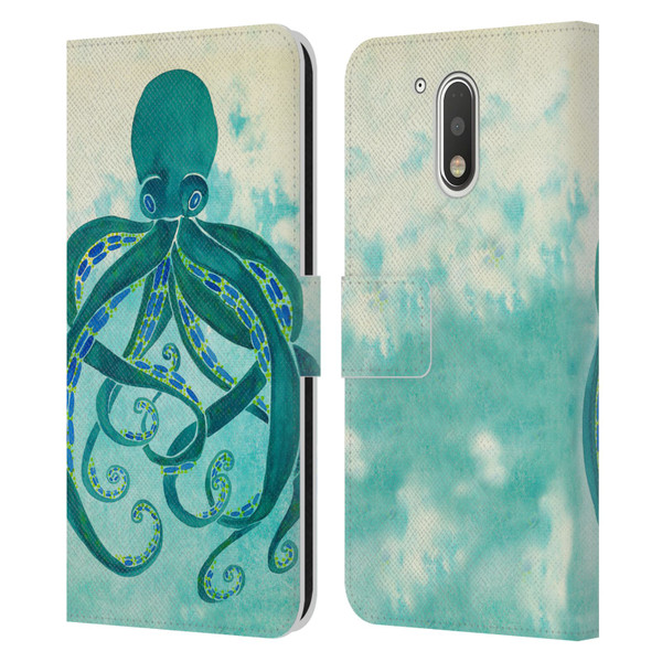 Cat Coquillette Sea Octopus Leather Book Wallet Case Cover For Motorola Moto G41
