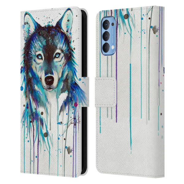 Pixie Cold Animals Ice Wolf Leather Book Wallet Case Cover For OPPO Reno 4 5G