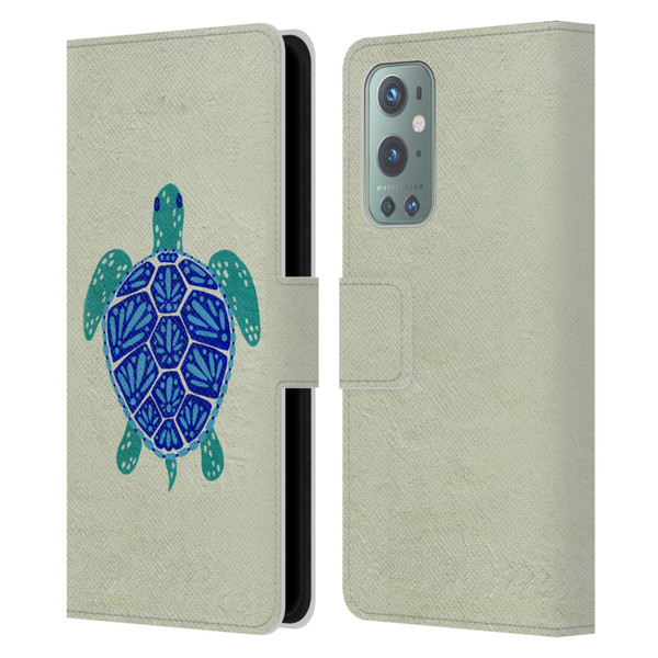 Cat Coquillette Sea Turtle Blue Leather Book Wallet Case Cover For OnePlus 9
