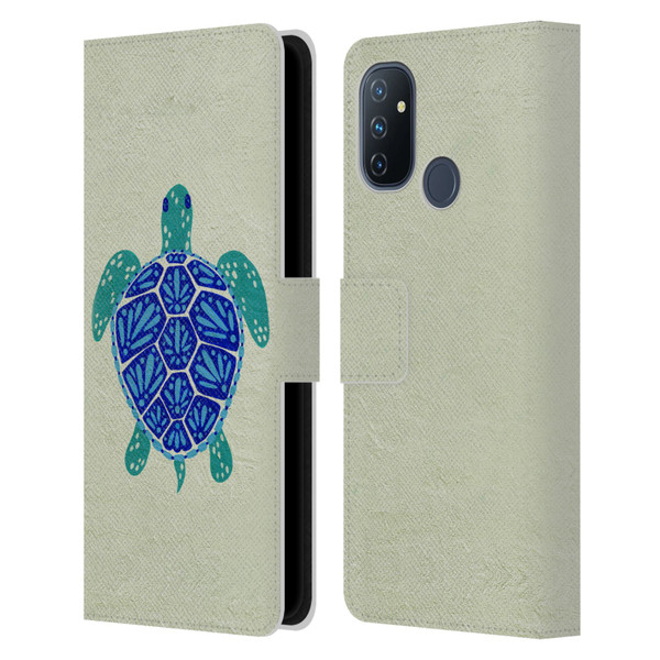Cat Coquillette Sea Turtle Blue Leather Book Wallet Case Cover For OnePlus Nord N100