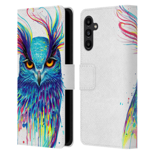Pixie Cold Animals Into The Blue Leather Book Wallet Case Cover For Samsung Galaxy A13 5G (2021)