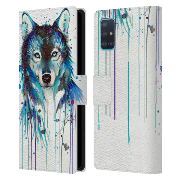 Pixie Cold Animals Ice Wolf Leather Book Wallet Case Cover For Samsung Galaxy A51 (2019)