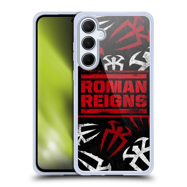 WWE Roman Reigns Logo Pattern Soft Gel Case for Samsung Galaxy A55 5G