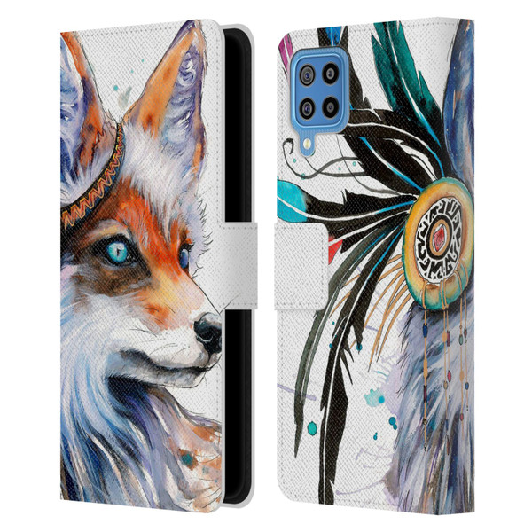 Pixie Cold Animals Fox Leather Book Wallet Case Cover For Samsung Galaxy F22 (2021)
