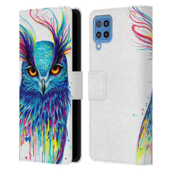 Pixie Cold Animals Into The Blue Leather Book Wallet Case Cover For Samsung Galaxy F22 (2021)