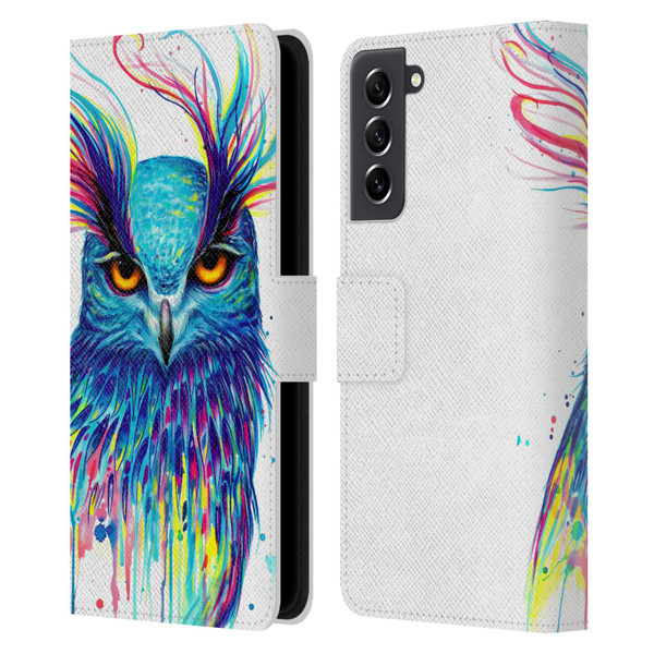 Pixie Cold Animals Into The Blue Leather Book Wallet Case Cover For Samsung Galaxy S21 FE 5G