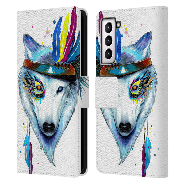 Pixie Cold Animals Warrior Leather Book Wallet Case Cover For Samsung Galaxy S21 5G