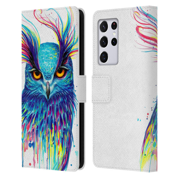 Pixie Cold Animals Into The Blue Leather Book Wallet Case Cover For Samsung Galaxy S21 Ultra 5G