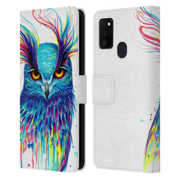 Pixie Cold Animals Into The Blue Leather Book Wallet Case Cover For Samsung Galaxy M30s (2019)/M21 (2020)
