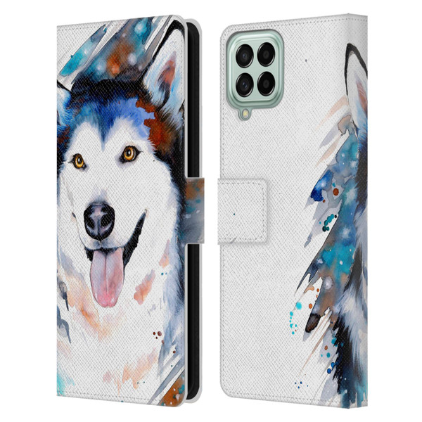 Pixie Cold Animals Husky Leather Book Wallet Case Cover For Samsung Galaxy M53 (2022)