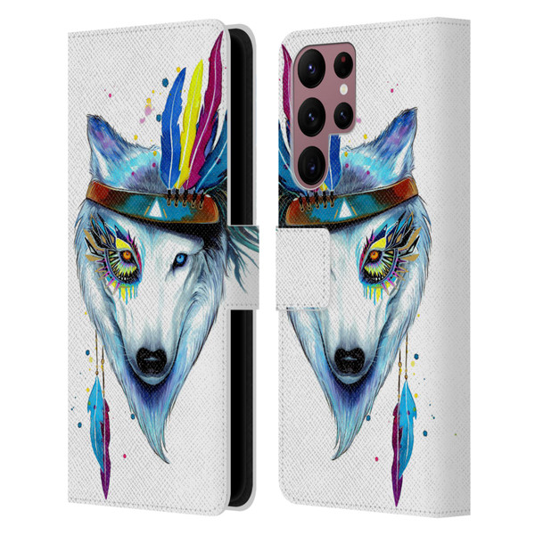 Pixie Cold Animals Warrior Leather Book Wallet Case Cover For Samsung Galaxy S22 Ultra 5G