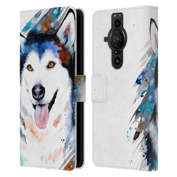Pixie Cold Animals Husky Leather Book Wallet Case Cover For Sony Xperia Pro-I