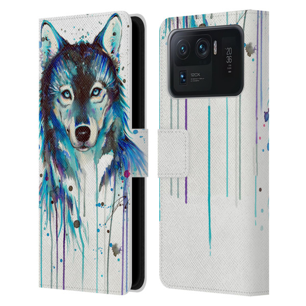 Pixie Cold Animals Ice Wolf Leather Book Wallet Case Cover For Xiaomi Mi 11 Ultra