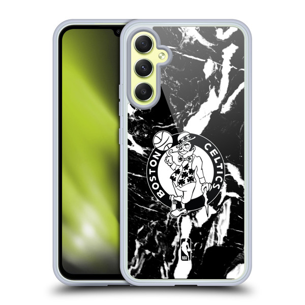 NBA Boston Celtics Black Marble Soft Gel Case for Samsung Galaxy A34 5G