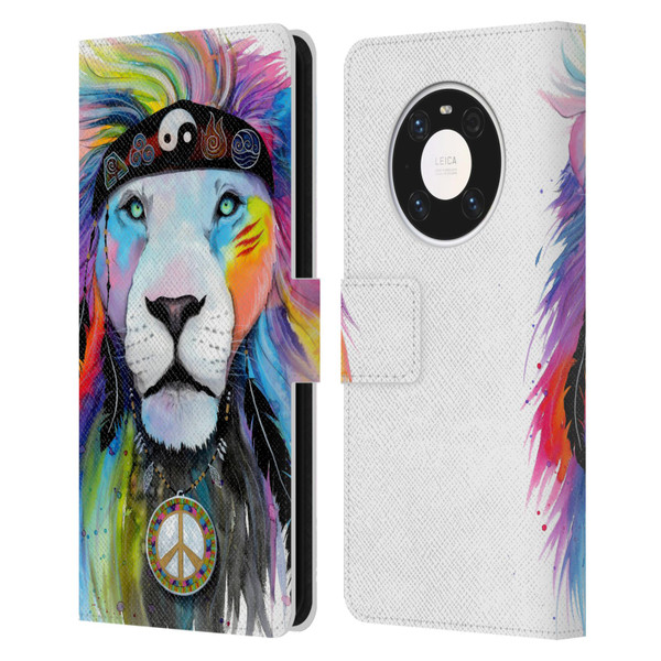 Pixie Cold Cats Hippy Lion Leather Book Wallet Case Cover For Huawei Mate 40 Pro 5G