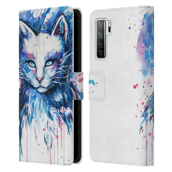 Pixie Cold Cats Space Leather Book Wallet Case Cover For Huawei Nova 7 SE/P40 Lite 5G