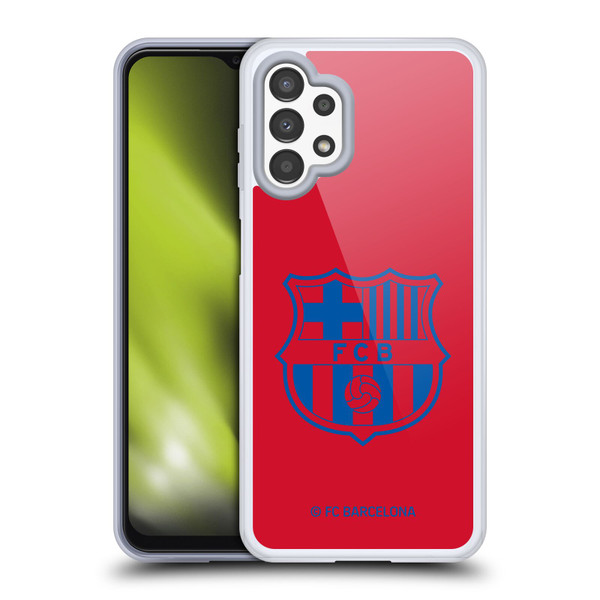 FC Barcelona Crest Patterns Red Soft Gel Case for Samsung Galaxy A13 (2022)