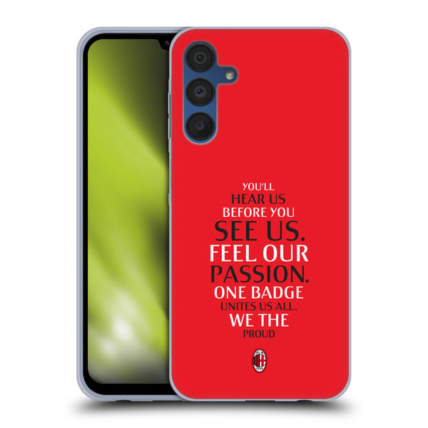 AC Milan Art Typography Soft Gel Case for Samsung Galaxy A15 & MagSafe