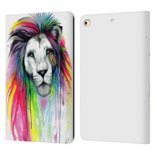 Pixie Cold Cats Rainbow Mane Leather Book Wallet Case Cover For Apple iPad 9.7 2017 / iPad 9.7 2018