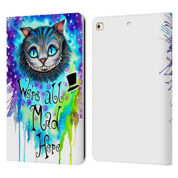 Pixie Cold Cats We Are All Mad Here Leather Book Wallet Case Cover For Apple iPad 9.7 2017 / iPad 9.7 2018