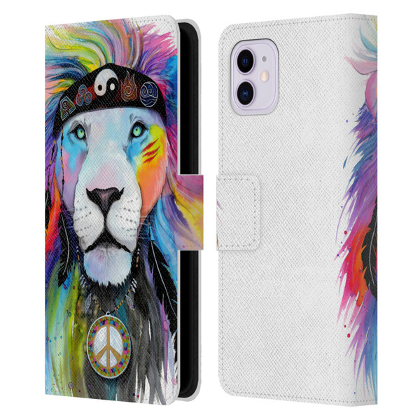 Pixie Cold Cats Hippy Lion Leather Book Wallet Case Cover For Apple iPhone 11