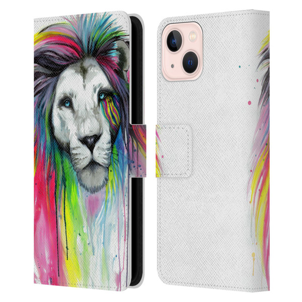 Pixie Cold Cats Rainbow Mane Leather Book Wallet Case Cover For Apple iPhone 13
