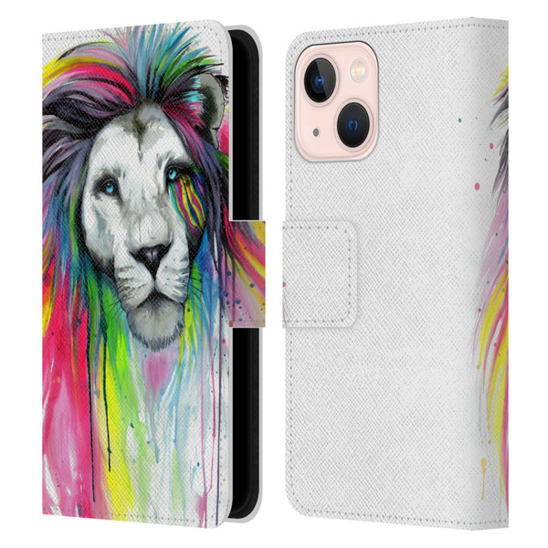 Pixie Cold Cats Rainbow Mane Leather Book Wallet Case Cover For Apple iPhone 13 Mini