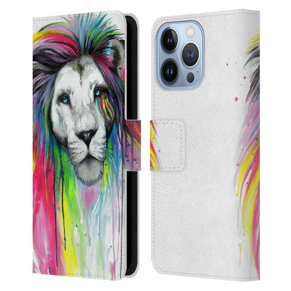 Pixie Cold Cats Rainbow Mane Leather Book Wallet Case Cover For Apple iPhone 13 Pro