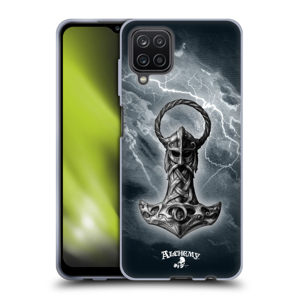 Alchemy Gothic Illustration Mjolnir Hammer Soft Gel Case for Samsung Galaxy A12 (2020)