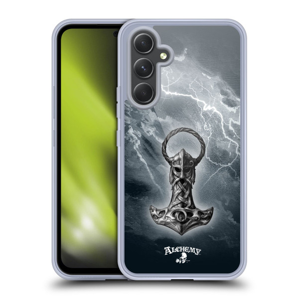Alchemy Gothic Illustration Mjolnir Hammer Soft Gel Case for Samsung Galaxy A54 5G