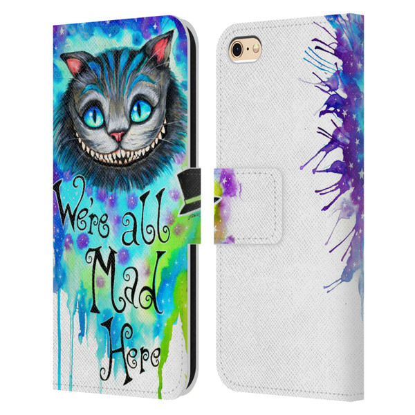 Pixie Cold Cats We Are All Mad Here Leather Book Wallet Case Cover For Apple iPhone 6 / iPhone 6s